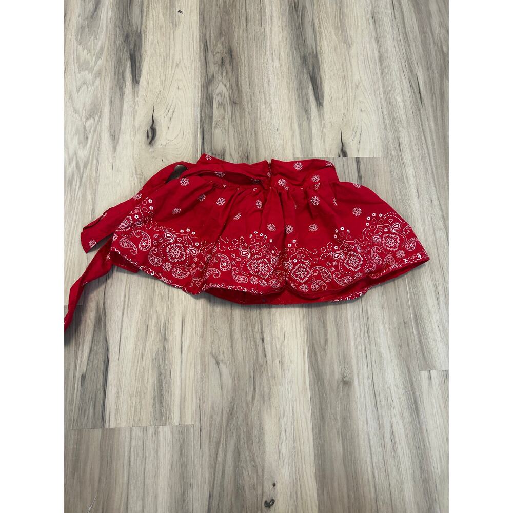 Osh Kosh Bgosh Girls Red Paisley Patterned Skirt 100% Cotton Sz 6 Lined tie